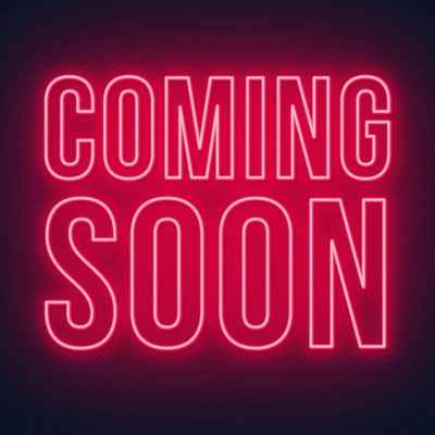 Coming soon neon sign on black background. Vector illustration.